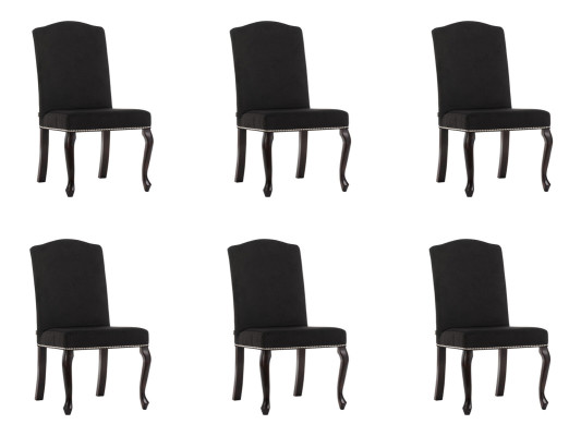 6x Design Upholstery Chair Suite Chairs Textile Seat Complete Set