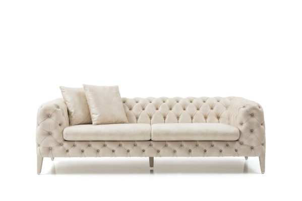 Living room White four-seater designer luxury sofa 4-seater upholstered couch