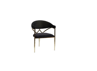 Black Stainless Steel Chair Wooden Frame Dining room Chairs Modern Single Seater
