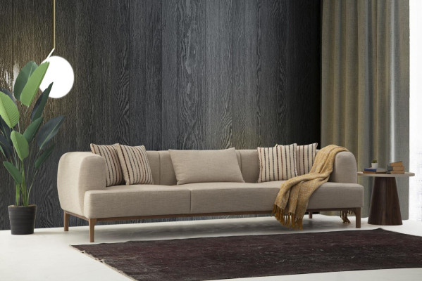 Three Seater Sofa 3 Seater Sofas Beige Fabric Modern Living room Luxury new