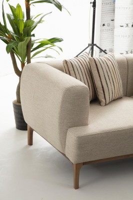 Three Seater Sofa 3 Seater Sofas Beige Fabric Modern Living room Luxury new
