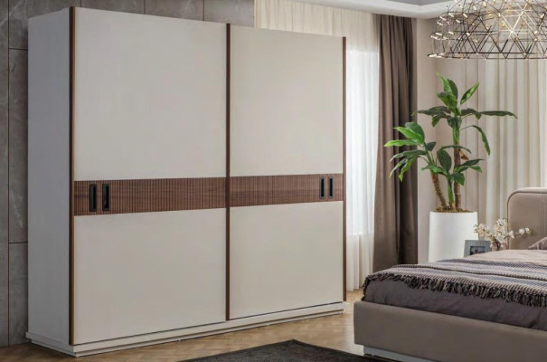 Stylish White Wardrobe Bedroom Cabinets Luxury Wood Furniture