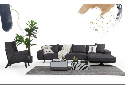 Corner sofa L-shape Armchair Sofa Living room Gray Modern Fabric Sofas Seater