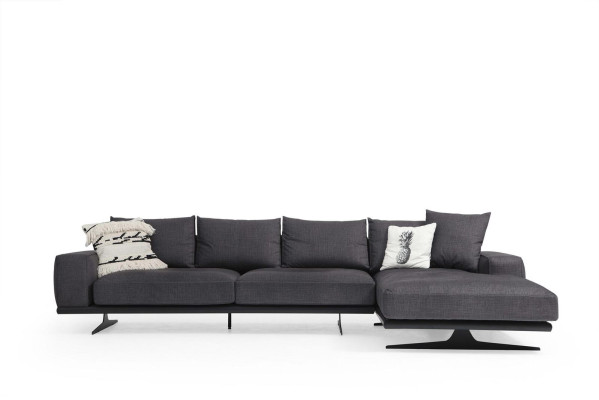 Corner sofa L-shape Armchair Sofa Living room Gray Modern Fabric Sofas Seater