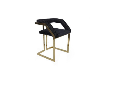 Black Stainless Steel Chair Upholstery Cover Designer Bar Furniture Upholstery Chair