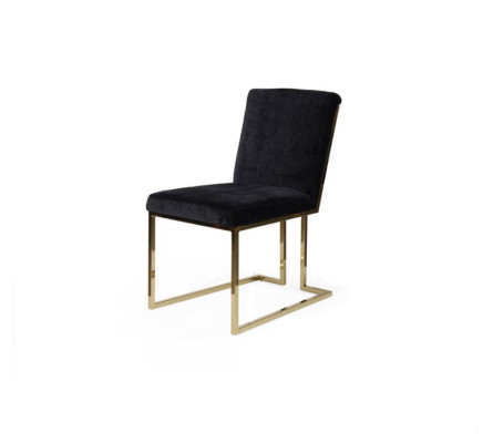 Black Stainless Steel Chair Metal Chair Dining room Designer Upholstery Chairs