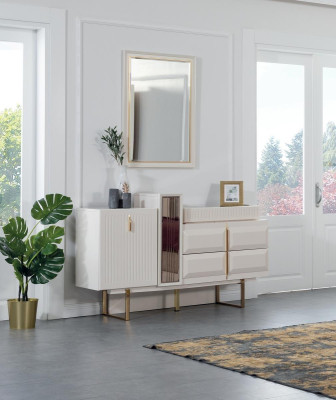 Modern White Chest of drawers Designer Dressing table Dressing table Luxury Mirror