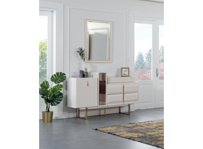Modern White Chest of drawers Designer Dressing table Dressing table Luxury Mirror