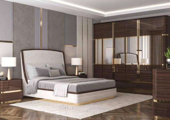 Bedroom Set Luxury Complete's Bed 2x Bedside table Wardrobe Wardrobe