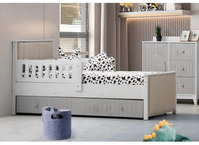 Practical children's bed gray color for sweet hours of sleep. Luxurious