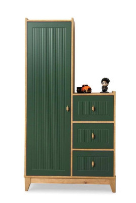 Stylish green wardrobe wooden furniture for children's room novelty