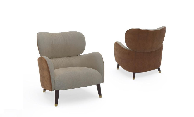 Armchair Gray Living room Furniture Design Modern Luxury Single Seater TV Chair