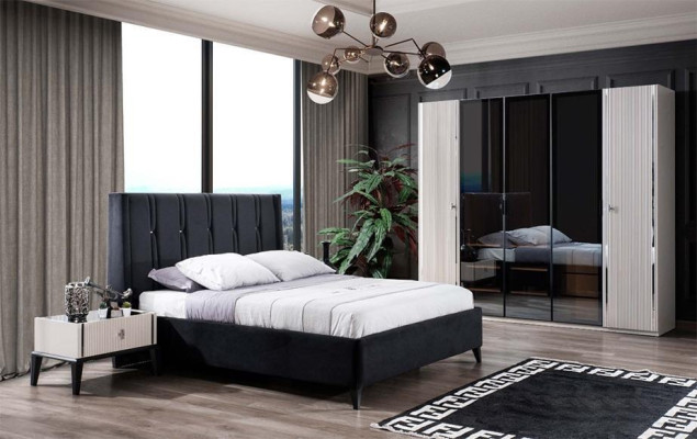Modern Bedroom Suite Designer Double bed Wardrobe 4 pieces