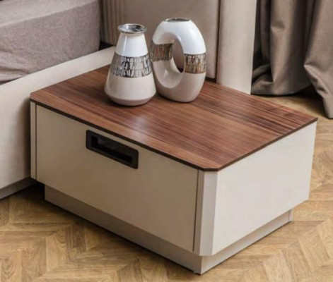 Stylish Bedroom Furniture Designer Upholstery Double bed 2x Bedside tables