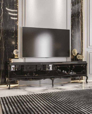 Luxurious TV stand in the living room TV cabinet stand from Wood black colors