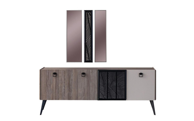 Sideboard Sideboard with Mirror Group Wooden Cabinet Wardrobe Dining room