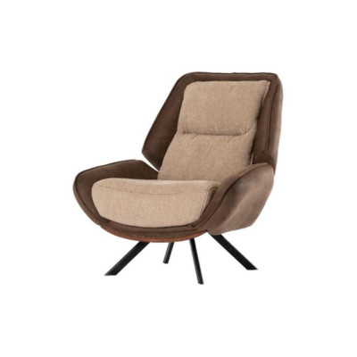 Luxurious Brown Armchair Textile Armchair Single Seater Relax Living room Furniture