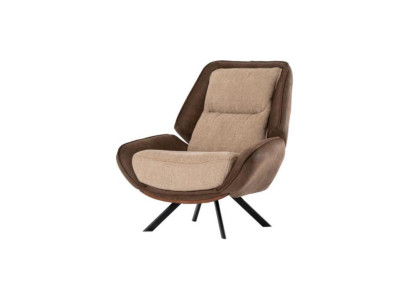 Luxurious Brown Armchair Textile Armchair Single Seater Relax Living room Furniture