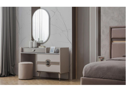 Group Dressing table Dressing table Mirror Console table Gray 3-piece set