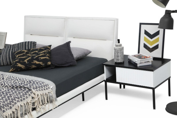 Suite Bedroom Double bed Bed Bedside tables White Set 3pcs