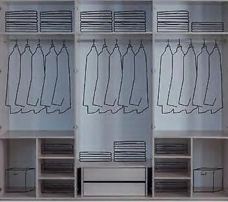 Modern Light Gray Wardrobe Bedroom Elegant Glass Cabinets Wardrobe