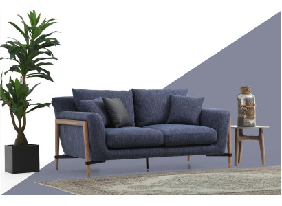 Three Seater Sofa 3 Seater Fabric Modern Sofas Design Living room Blue