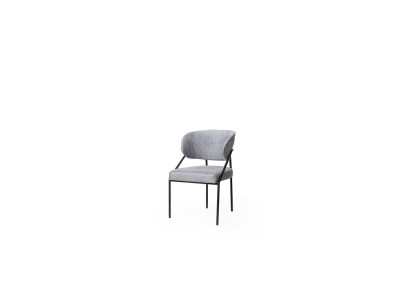 Gray upholstered chair Dining room Designer Chairs Metal frame Luxury Furniture