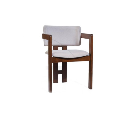 White -Brown Dining room chair Designer upholstered chair Modern single seater