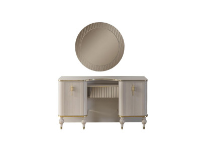 Beige Dressing table Designer Dressing Table Cosmetic Table Console Mirror