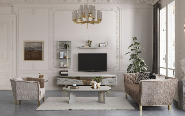 Gray living room wooden furniture designer TV wardrobe wall cabinets living furniture
