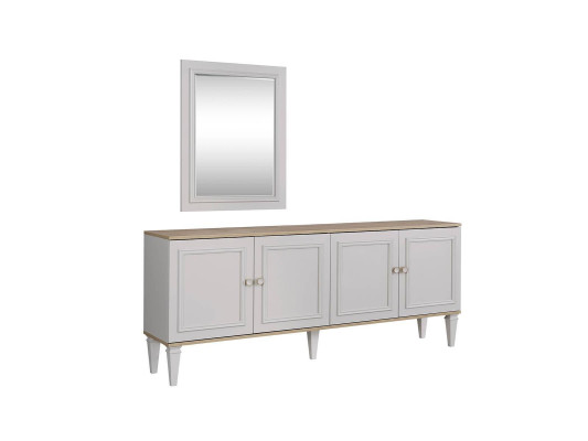 Suite Sideboard with Mirror Sideboard Chests of drawers Dining room Wood Grey