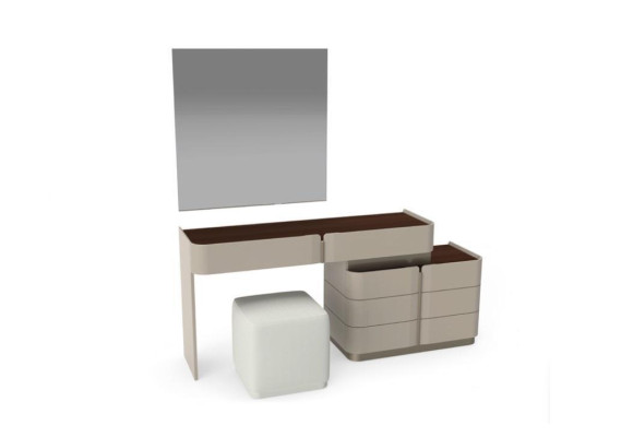 Dressing table Mirror chic White Stool Complete Set Bedroom new 3-piece