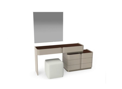 Dressing table Mirror chic White Stool Complete Set Bedroom new 3-piece