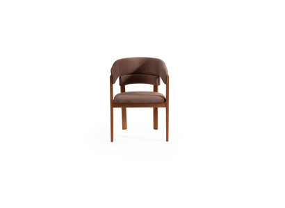 Brown Designer Chair Dining chairs Textile chair Designer wooden feet