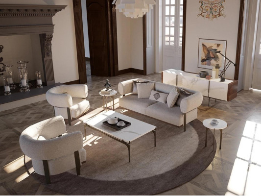 Luxury Furnishings Living room Sofa Two-seater Textile Armchair Design Coffee table new