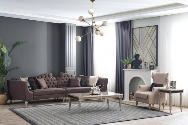 Modern living room set luxury sofa set 5+1 seater coffee table style