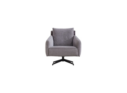 Living room Gray single-seater luxury lounge 1-seater designer textile armchair