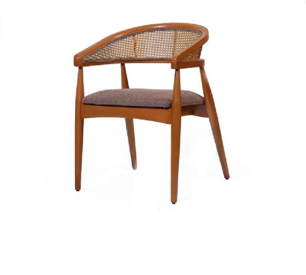 Brown Luxury Chair Wooden Frame Dining room Designer Chairs Armrest Chair