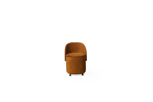 Designer Orange Upholstered Chair Stool -Chair with Storage Space Dining room Furniture