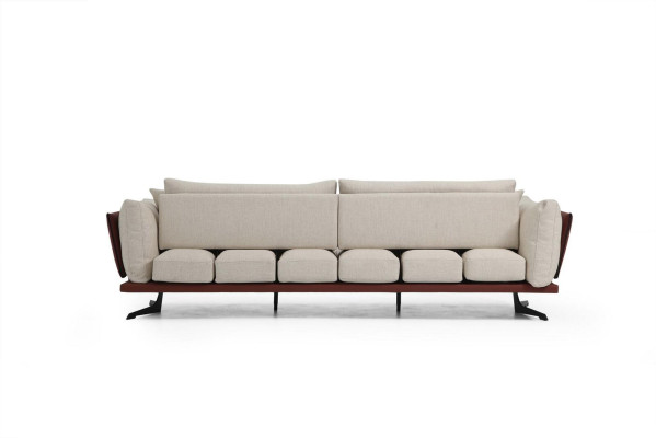 Four Seater Sofa 4 Seater Fabric Beige Modern Design Living room Luxury