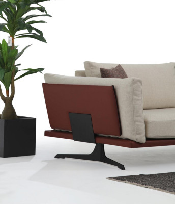 Four Seater Sofa 4 Seater Fabric Beige Modern Design Living room Luxury