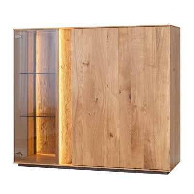 Light brown Display case Designer Dining room Sideboard Wood Cabinets LED Wardrobe