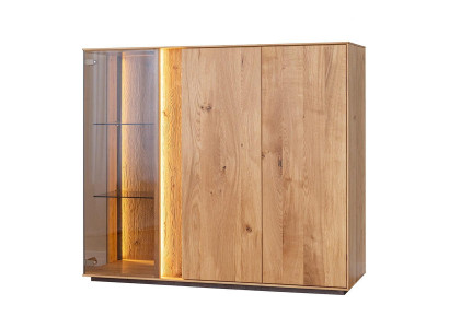 Light brown Display case Designer Dining room Sideboard Wood Cabinets LED Wardrobe