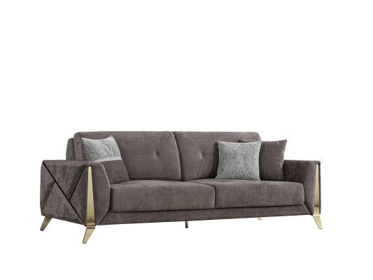 Gray three-seater living room luxury imitation leather 3-seater stylish couch