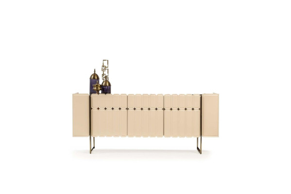 Beige Wood Sideboard Designer Chest of drawers Sideboard Wooden Cabinet Luxury Furniture