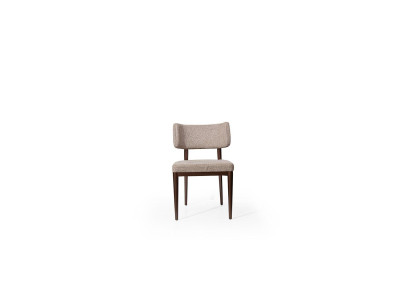 Designer Beige Textile Chair Dining room Brown Wooden Feet Designer Furniture