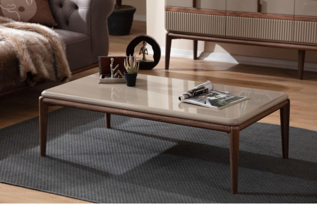 Brown Wood Coffee table Living room Designer Furniture Luxury Stylish Tables