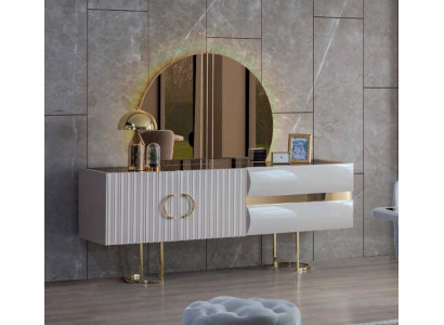 Designer White stainless steel Sideboard Modern Dining room Wood Noble Chest of drawers