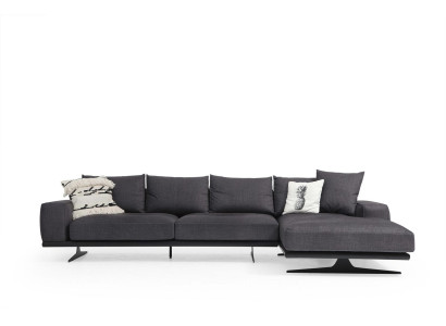 Corner sofa L-shape Sofa Living room Gray Modern Fabric Sofas Seater Design