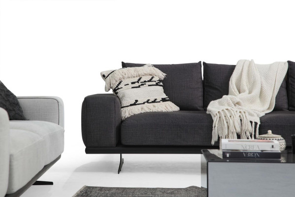 Corner sofa L-shape Sofa Living room Gray Modern Fabric Sofas Seater Design